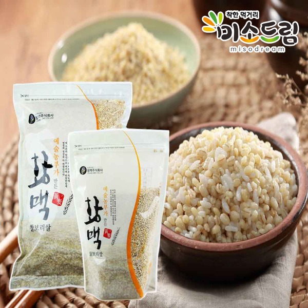 2021년산 국내산 고창 예술농부가 만든 찰보리쌀 (황맥) 1kg