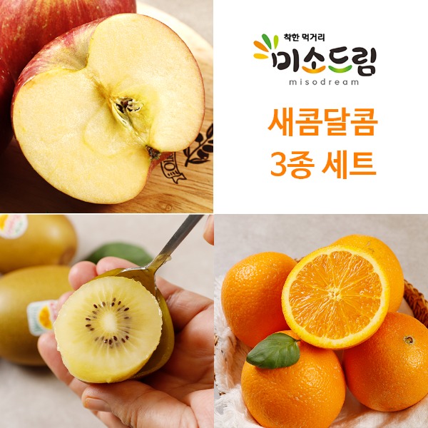 [회원전용] 새콤달콤 과일 3종세트 1(사과6입, 오렌지6입, 키위6입)