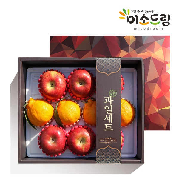 [회원전용] 정다운 사과+한라봉 혼합 선물세트(사과6과,한라봉4과)